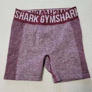 Gymshark Maroon Marl Flex Bike Shorts With Logo Waistband Size Small